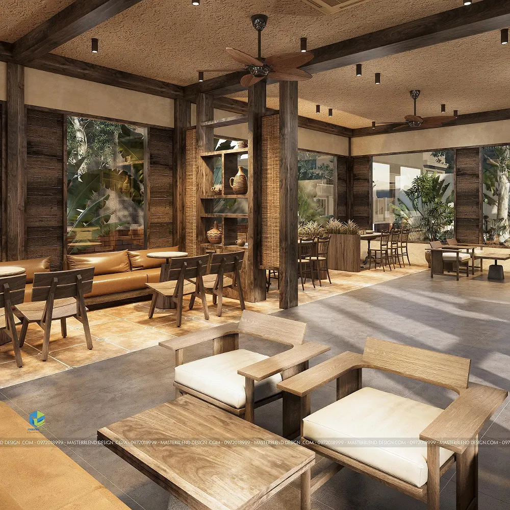 Thiết Kế Quán Cafe Sân Vườn Phong Cách Mộc Tại Ninh Bình