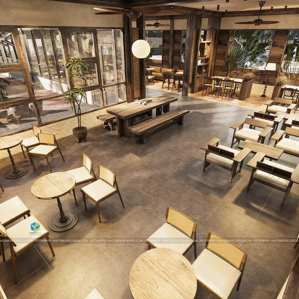 Thiết Kế Quán Cafe Sân Vườn Phong Cách Mộc Tại Ninh Bình